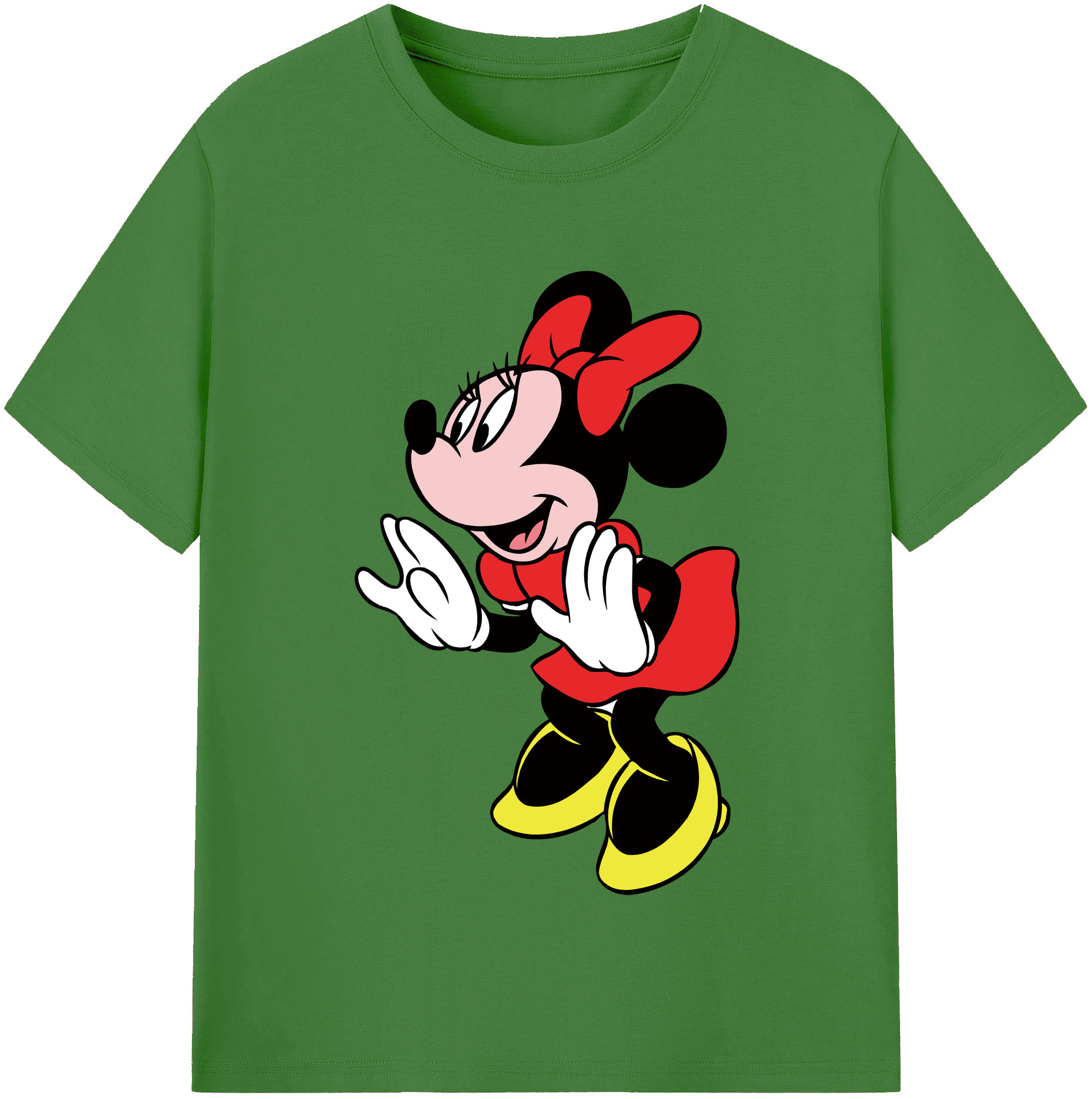 （画像用） ミッキーマウス Mickey Mouse レディースカジュアルプリントTシャツ（綿100％）